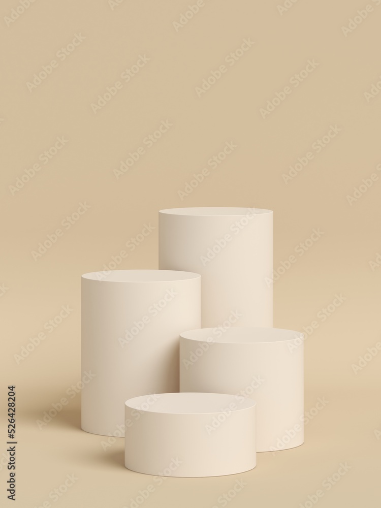 Poster background 3d scene with podium, minimal product display mock up scene and geometric shape object. 3