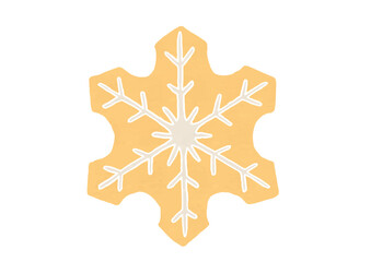 Fototapeta premium 雪結晶型のクリスマスクッキーのイラスト（版画風）