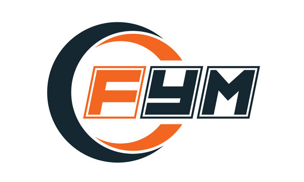 FYM three-letter circle logo design. custom font logo vector template | abstract logo | word mark logo | letter mark logo | business logo | minimalist logo | font logo |
