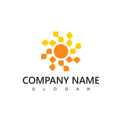 Sun Logo Template, Icon Design Illustration