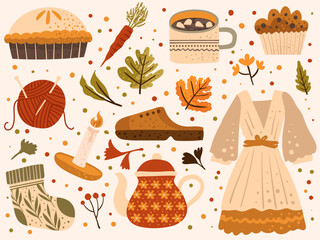 Autumn Element Set Illustration Vector