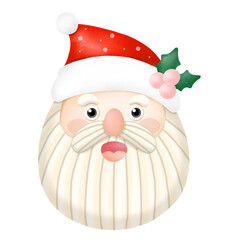 Watercolor Santa claus Clipart, Xmas
