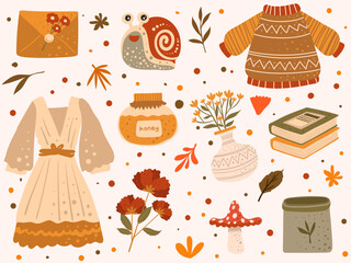 Autumn Element Set Illustration Vector