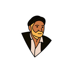 Senior man avatar. Smiling elderly man with beard, vector people character illustration. Cartoon minimal style, Old Man. style vector design illustrations.