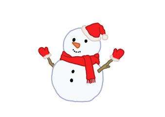 2段雪だるまのイラスト（マジックペン風）