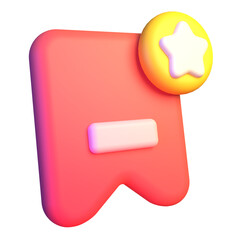 Bookmark 3D icon vector design and illustration template