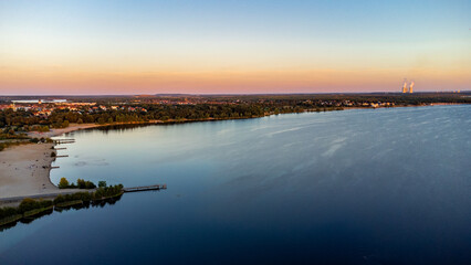 Die letzten Abendstunden über die Leipziger Seenlandschaft genießen - Sachsen - Deutschland