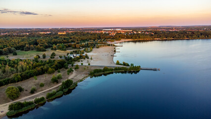 Die letzten Abendstunden über die Leipziger Seenlandschaft genießen - Sachsen - Deutschland