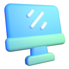 monitor 3D icon vector design and illustration template