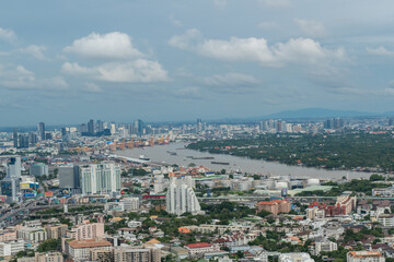 Obraz premium Aerial view Bangkok's cityscape capital city of Thailand