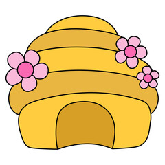 honeycomb Bee Filled Clipart