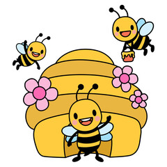  Honey Bee Filled Clipart
