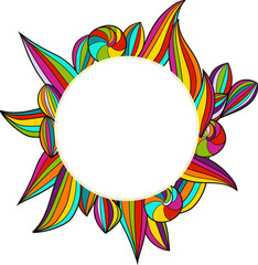 Botanical frame in doodle style