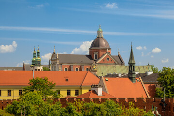 view from wawel royal castle on city