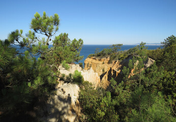 Seascape in the Natural Park Arriba Fossil of Caparica during summer.
South Lisboa. Portugal.