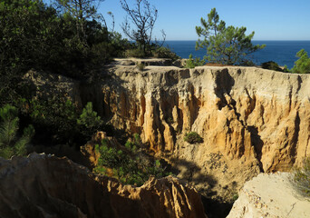 Seascape in the Natural Park Arriba Fossil of Caparica during summer.
South Lisboa. Portugal.