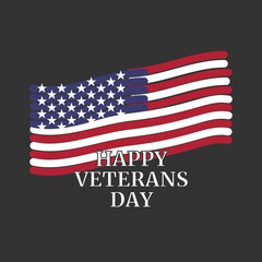 Veterans day poster. Honoring all who served. Veterans day illustration with american flag and happy veterans day.