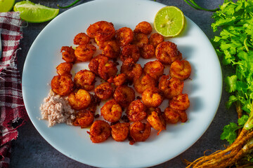 delicious prawn fry is ready to eat. 