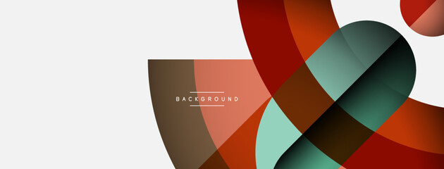 Obraz premium Geometric abstract background. Round shapes, circles, lines composition for wallpaper banner background or landing page
