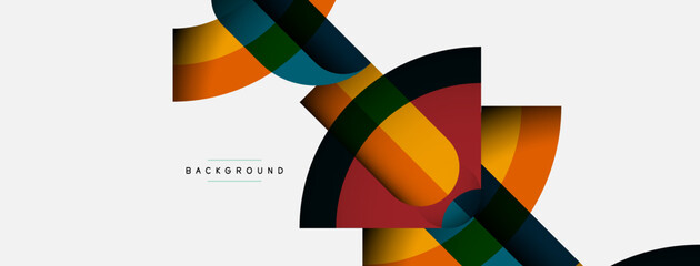 Obraz premium Geometric abstract background. Round shapes, circles, lines composition for wallpaper banner background or landing page