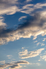 Clouds in the sky at sunset.