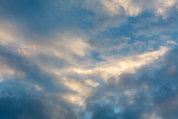 Clouds in the sky at sunset.