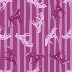 Hand drawn horse seamless pattern. Cute cartoon wallpaper with wild flower and stylized animals.