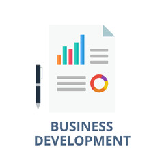 Business development vector. Creating long term value added to the firm. Management and business concept.