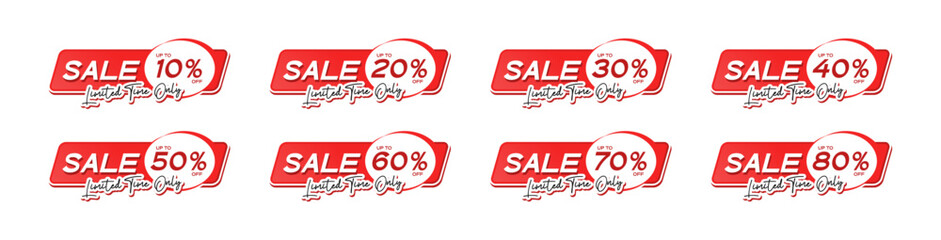 Collection of sale discount tags