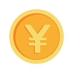 Yen Coin Icon Clipart for Business and Finance Japanese Money in Animated Elements Vector Illustration