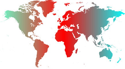 Fototapeta na wymiar Colorful gradient world map