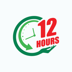 Happy 12 hours green logo design