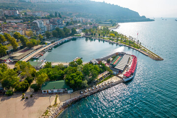 Fototapeta premium HEREKE, KOCAELI, TURKEY. Hereke is a town in Kocaeli province, Turkey. Aerial view with drone.