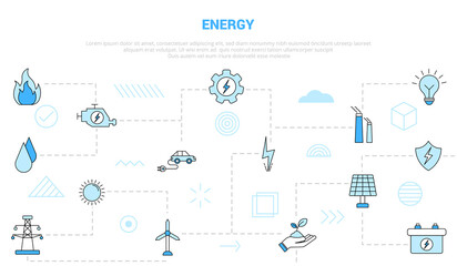 Fototapeta na wymiar energy concept with icon set template banner with modern blue color style