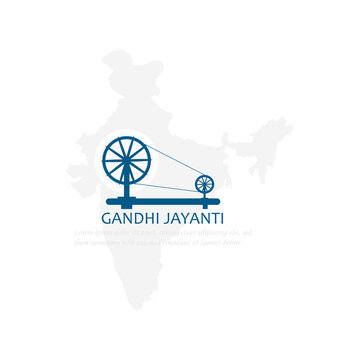 Gandhi Jayanti with charkha ,Vector Illustration.