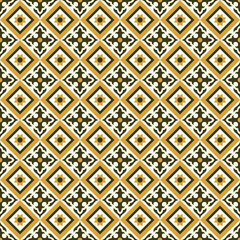 Vintage seamless pattern vintage ceramic tile design, flower background