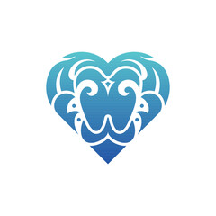 Love Dental Ornament Luxury Creative Logo, creative love dental logo. vector. Tooth Teeth Dental Heart Love With Ornament Logo Design Inspiration