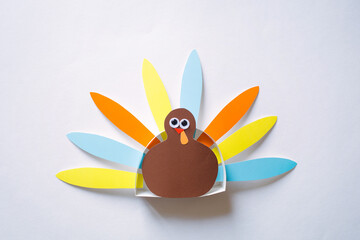paper craft for kids. DIY Turkey for thanksgiving day. create art for children.