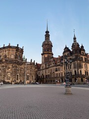 Fototapeta premium Dresden, Germany: Zwinger is the citadel of the best museums in Dresden. Theatre on the square in Dresden. Monument to King John of Saxony, Germany in a beautiful summer day