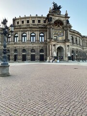 Fototapeta na wymiar Dresden, Germany: Zwinger is the citadel of the best museums in Dresden. Theatre on the square in Dresden. Monument to King John of Saxony, Germany in a beautiful summer day