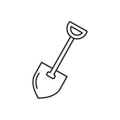 Shovel line art farming icon design template vector illustration
