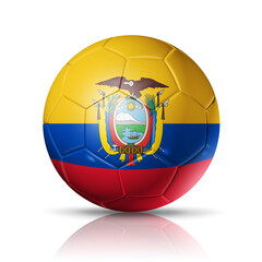 Soccer football ball with Ecuador flag. Illustration