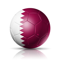 Soccer football ball with Qatar flag. Illustration
