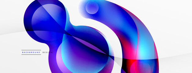 Fluid abstract background. Liquid color gradients composition. Round shapes and circle flowing design for wallpaper, banner, background or landing