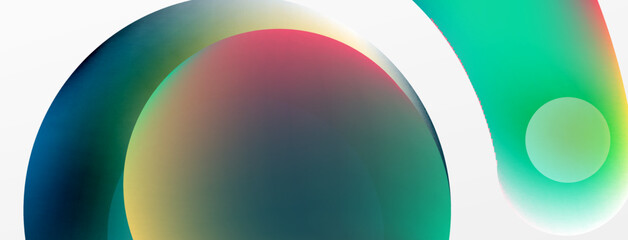 Fluid abstract background. Liquid color gradients composition. Round shapes and circle flowing design for wallpaper, banner, background or landing
