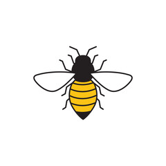 Bee line art icon design template vector illustration