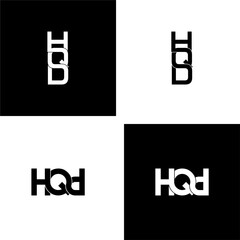 hqd letter original monogram logo design set