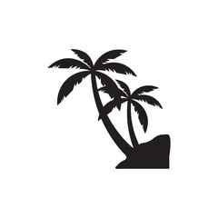 Palm Tree silhouette icon design template vector illustration