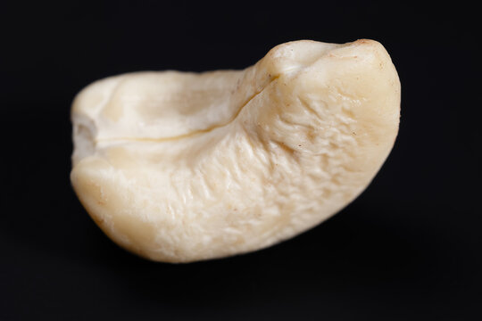 raw cashew nut on black background