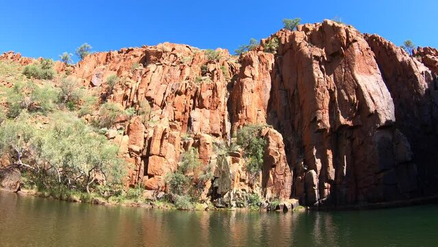 Landscape view of Python Pool Millstream Chichester Range National Park Pilbara region Western Australia.